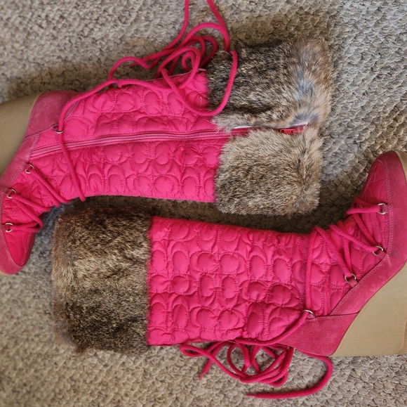 Coach Shoes Coach Snow Boots With Fur Trim Poshmark